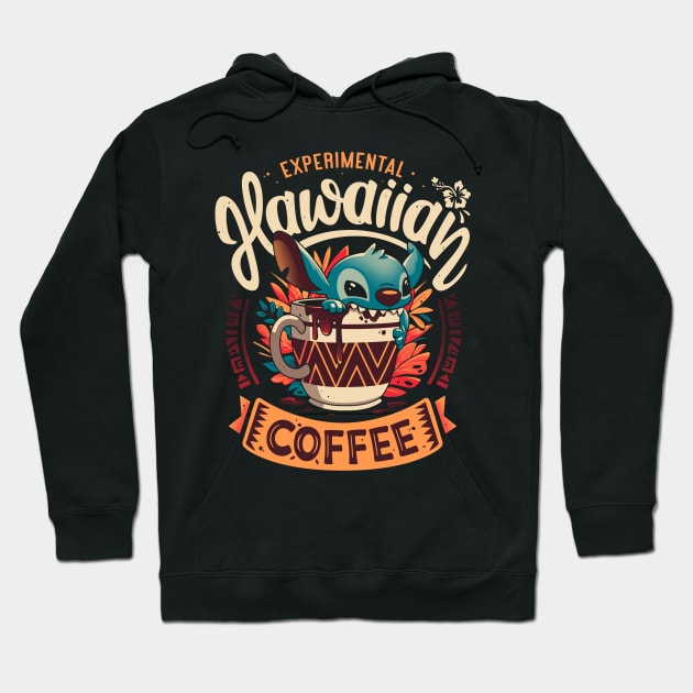 Experimental Coffee - Hawaiian Cute Alien Hoodie by Snouleaf